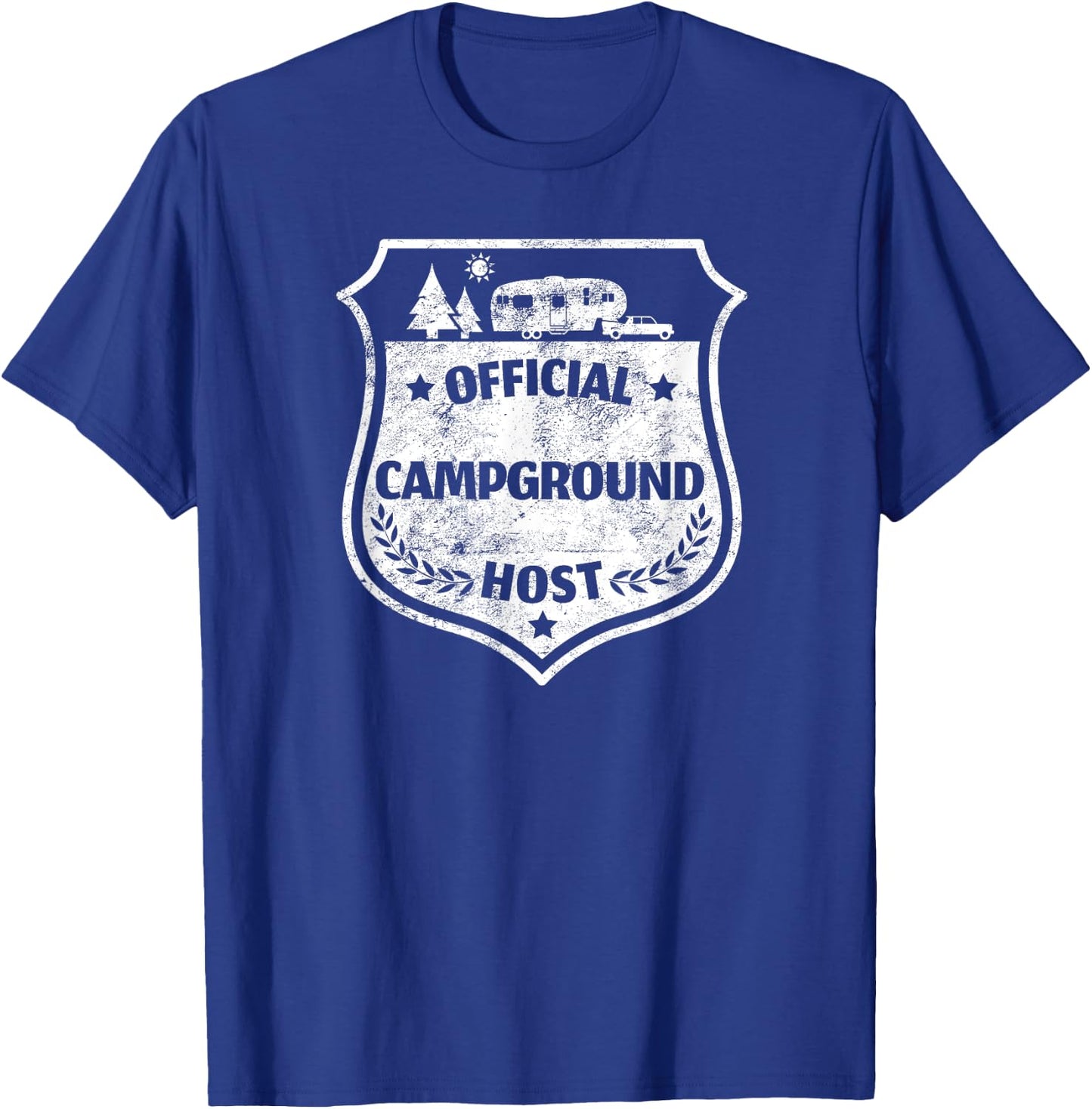 Official Campground Host Shirt Camping Volunteer RV Camper T-Shirt - T-Shirt | Royal