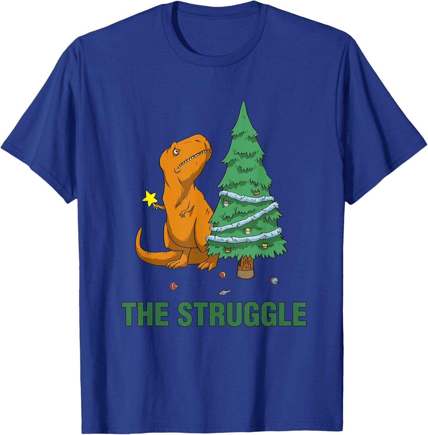 T-Rex funny Christmas or Xmas product the struggle T-Shirt - T-Shirt | Royal
