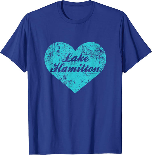I Love Lake Hamilton Shirt, Arkansas Camping Gift T-Shirt - T-Shirt | Royal