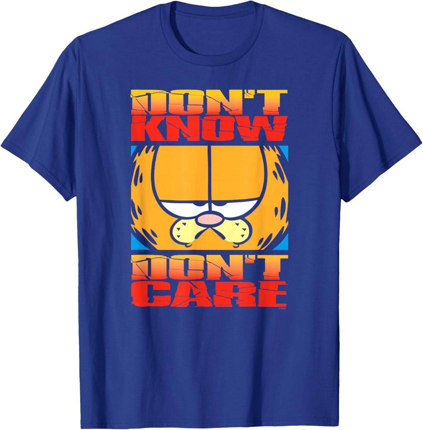 Garfield Don't Know Dont Care T-Shirt - T-Shirt | Royal