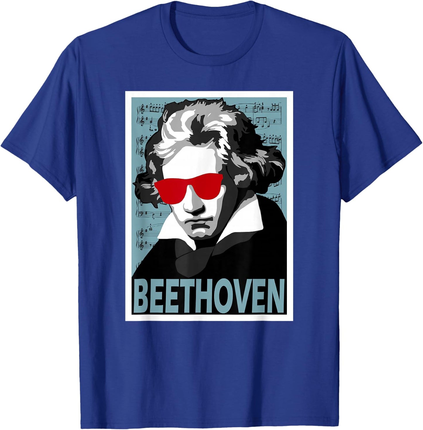 Ludwig Van Beethoven Poster Style Graphic T-Shirt - T-Shirt | Royal