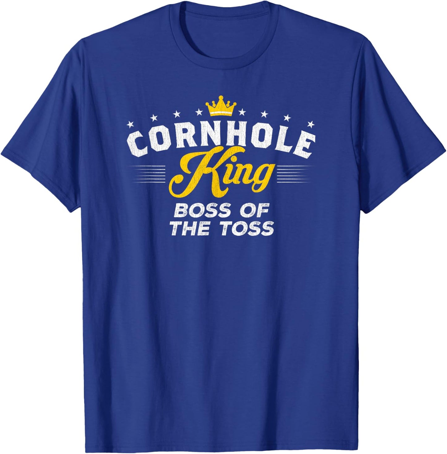 Cornhole King BOSS OF THE TOSS Cornhole Gift T-Shirt - T-Shirt | Royal