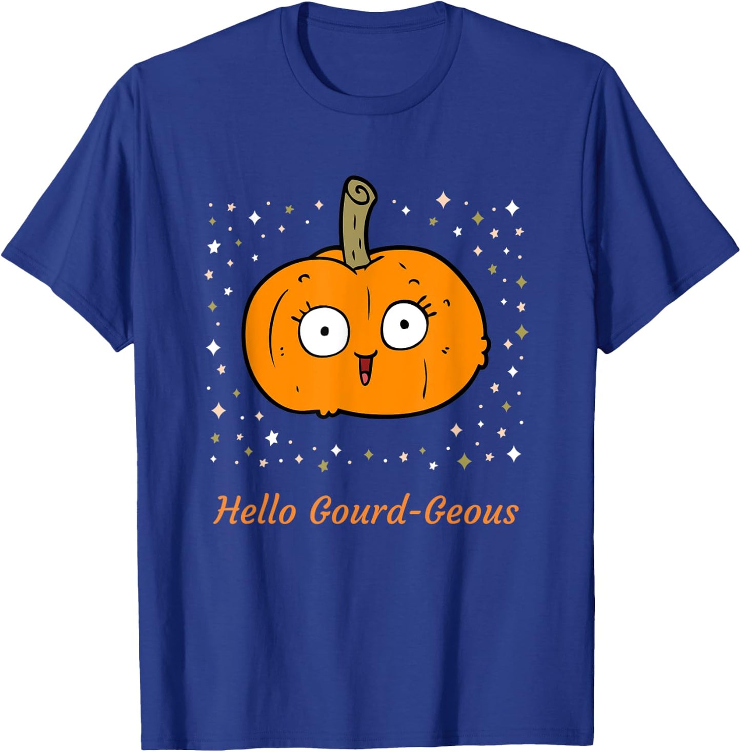 Cute Halloween Pumpkin Hello Gourd-Geous Costume Funny Gift T-Shirt - T-Shirt | Royal