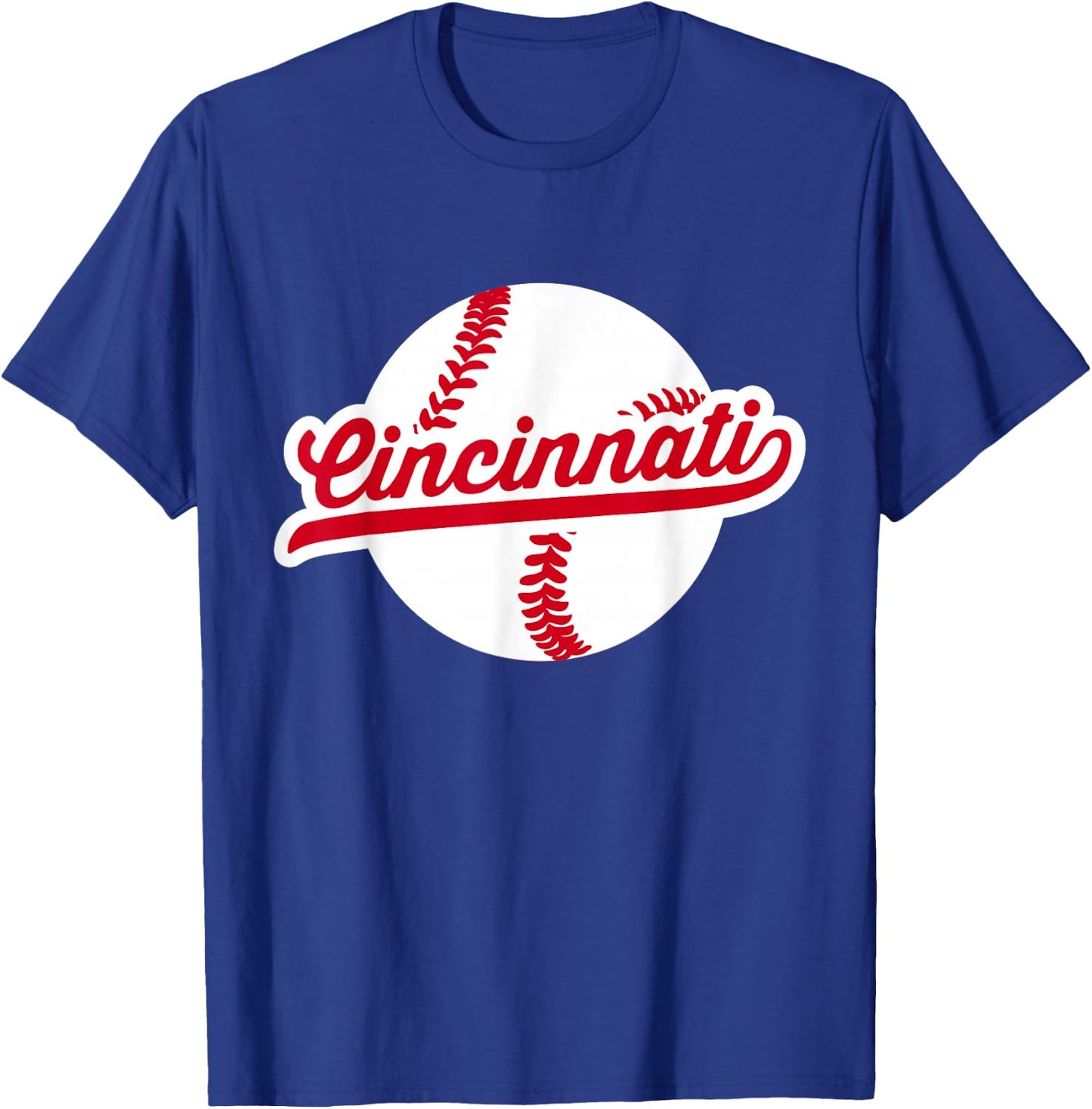 Cincinnati Baseball Vintage Ohio Pride Love City Red T-Shirt - T-Shirt | Royal