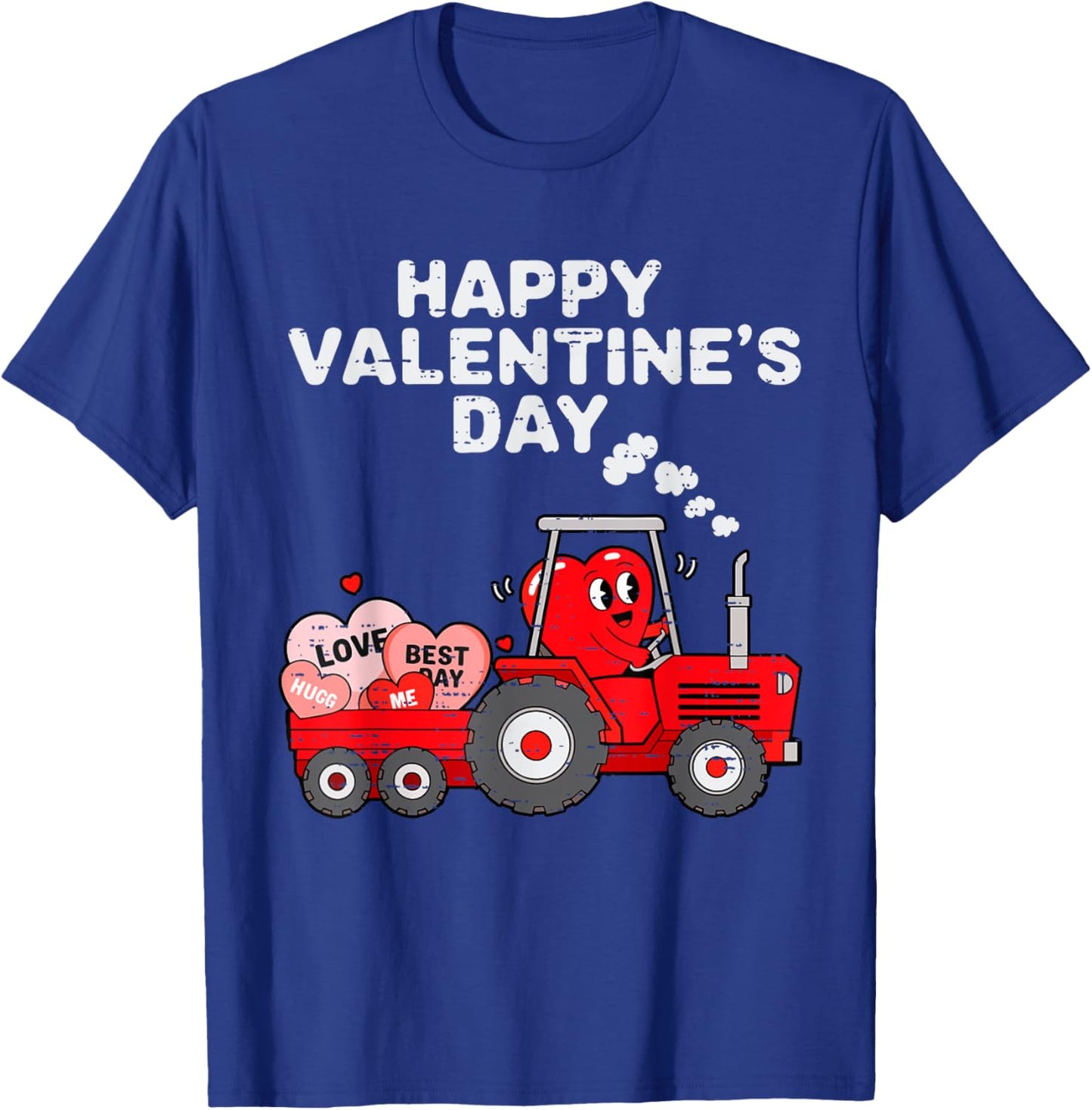 Valentines Day Heart In Tractor Funny Farm Toddler Boys Kids T-Shirt - T-Shirt | Royal