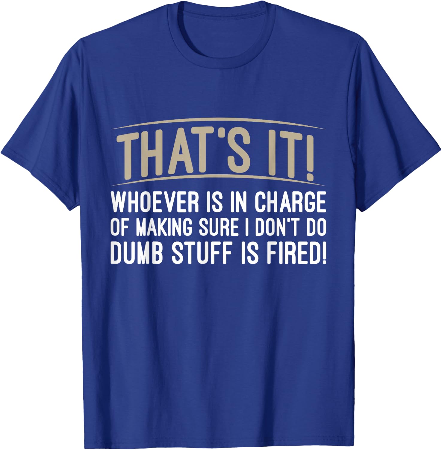 Whoever Is in Charge of Making Sure Dumb Stuff T-Shirt - T-Shirt | Royal