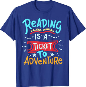 Reading Adventure Library Student Teacher Book T-Shirt - T-Shirt | Royal
