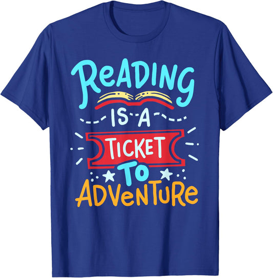 Reading Adventure Library Student Teacher Book T-Shirt - T-Shirt | Royal