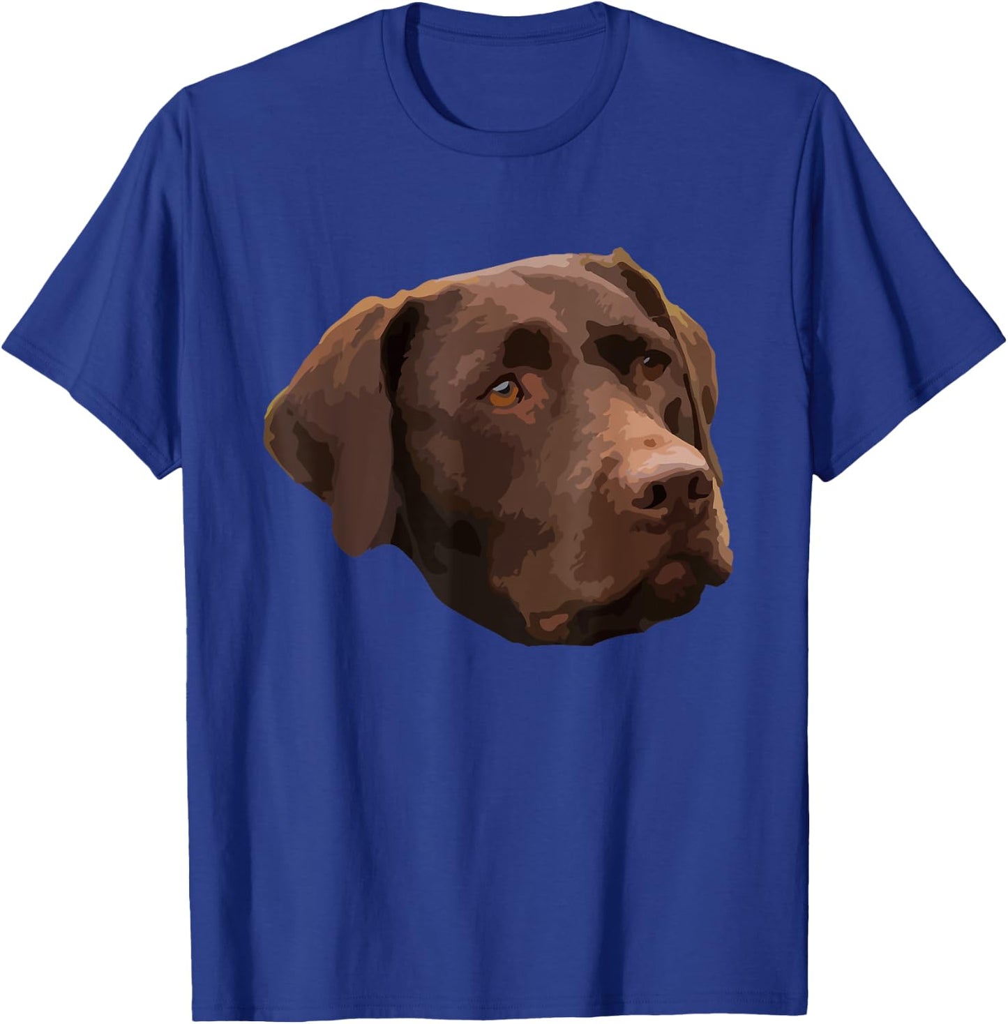 Funny Chocolate Lab | Labrador Retriever Dog Head Women Girls Kids T-Shirt - T-Shirt | Royal