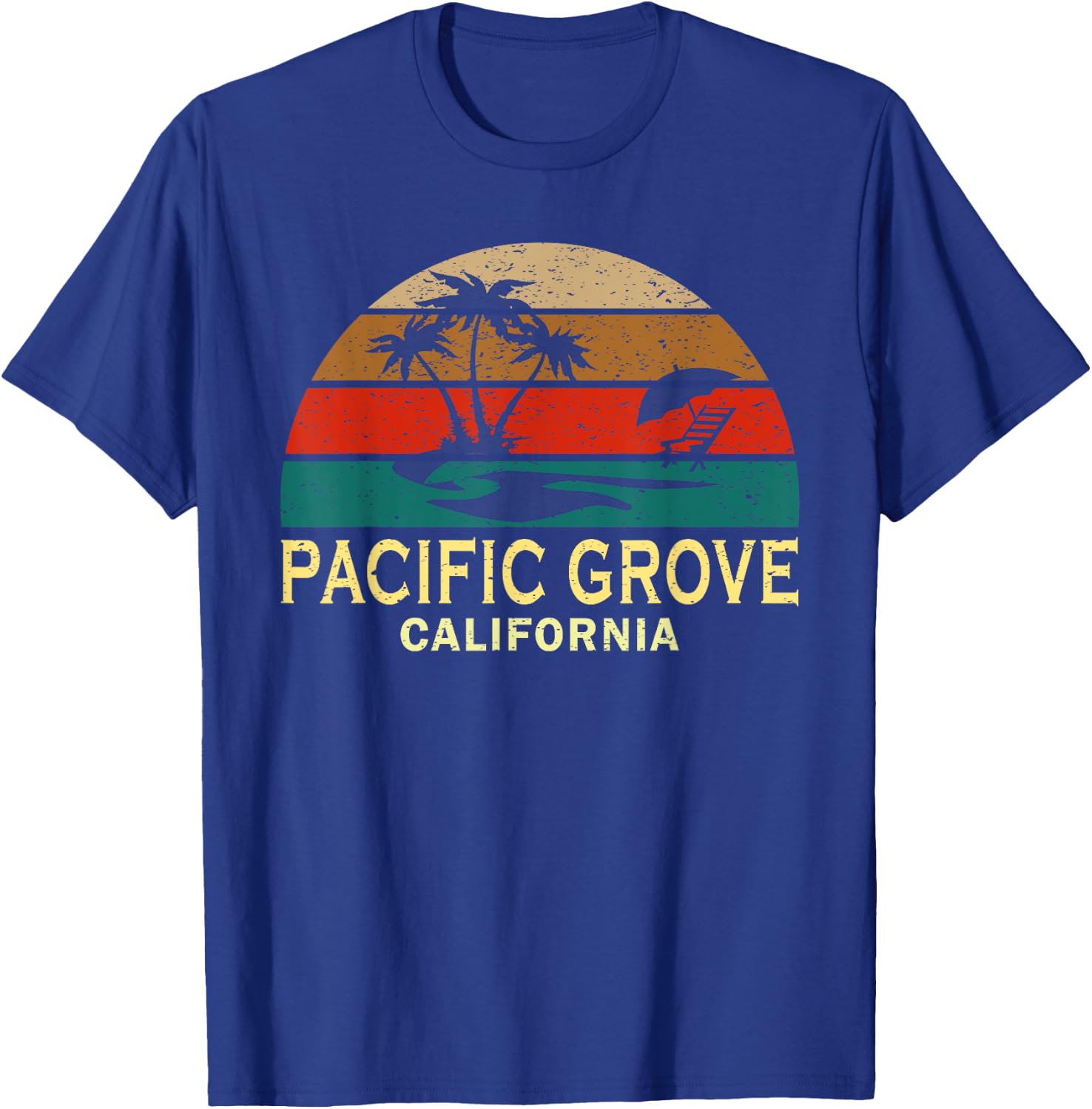 Vintage Retro Sunset Pacific Grove California CA T-Shirt - T-Shirt | Royal