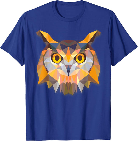 OWL HEAD Beautiful Snowy Owl Great Horned Owl Bird T-Shirt - T-Shirt | Royal