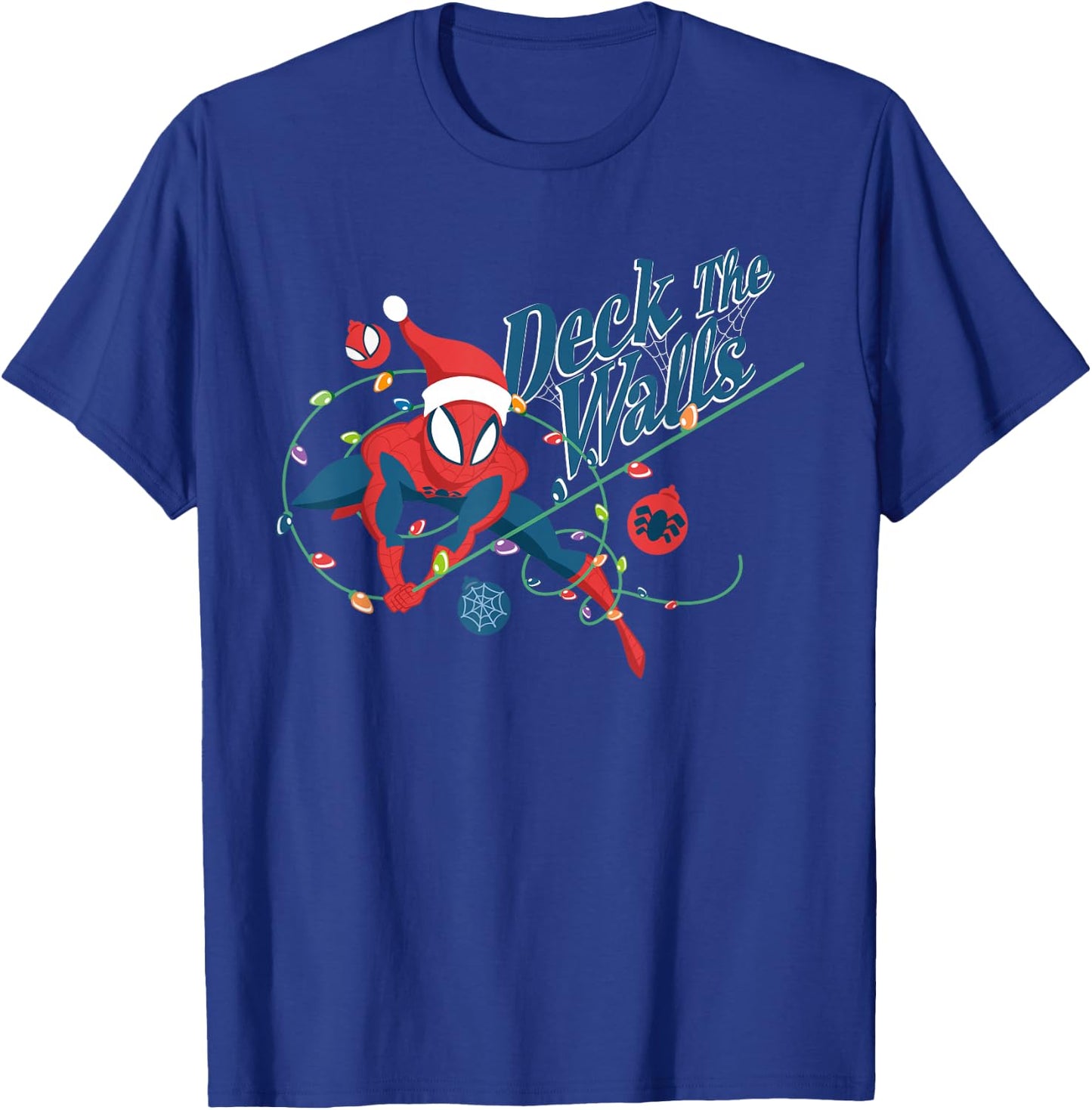 Marvel Spider-Man Deck The Walls Holiday T-Shirt - T-Shirt | Royal