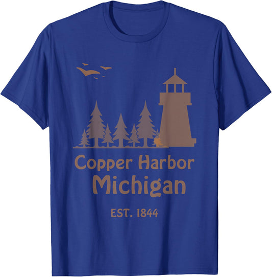 Summer in Copper Harbor Michigan Travel Apparel Men Women T-Shirt - T-Shirt | Royal