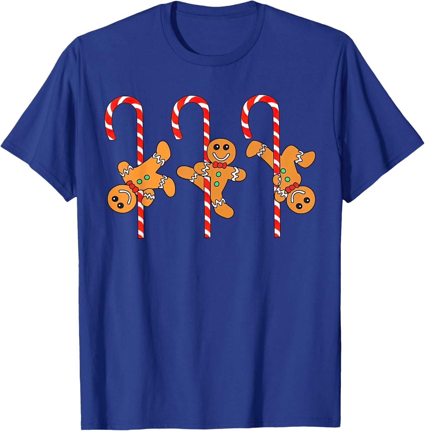 Gingerbread Man Pole Dance Christmas Candy Cane Pole Dancing T-Shirt - T-Shirt | Royal