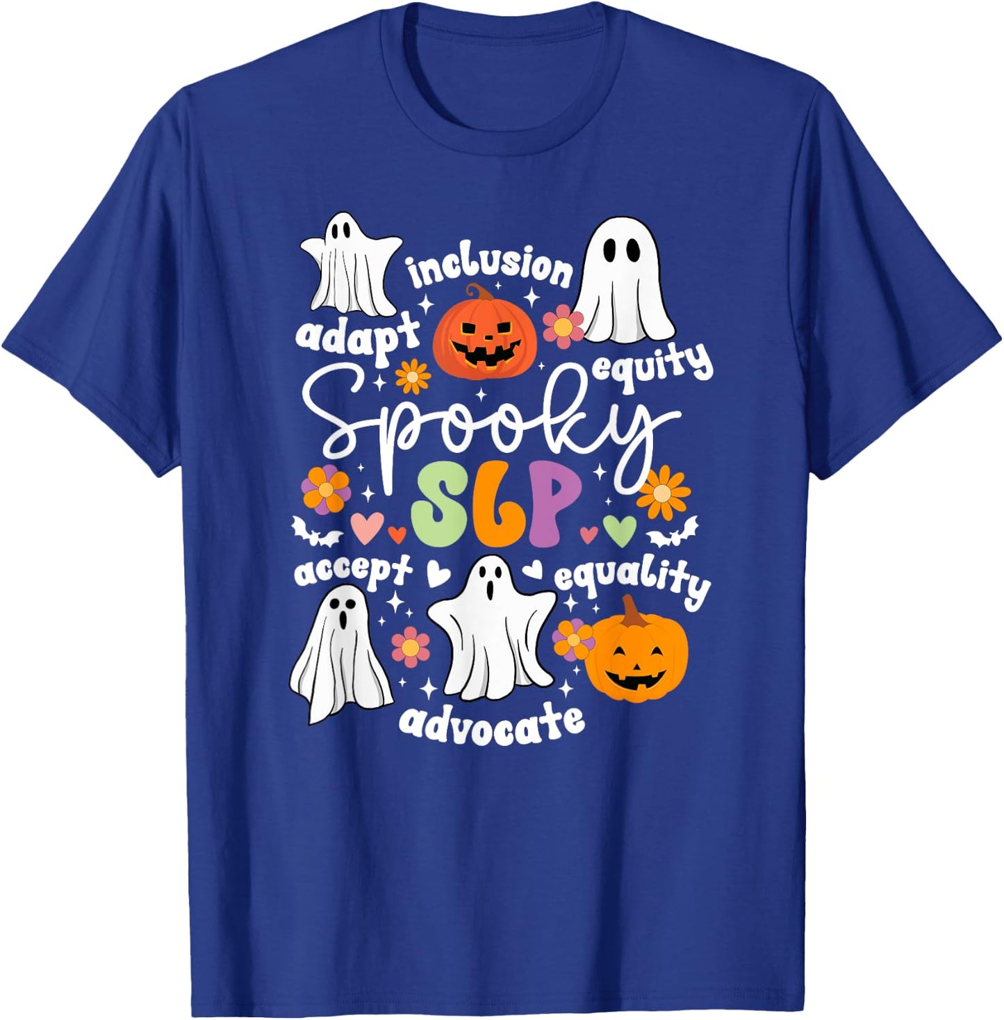Spooky SLP Halloween Speech Language Pathologist Groovy T-Shirt - T-Shirt | Royal