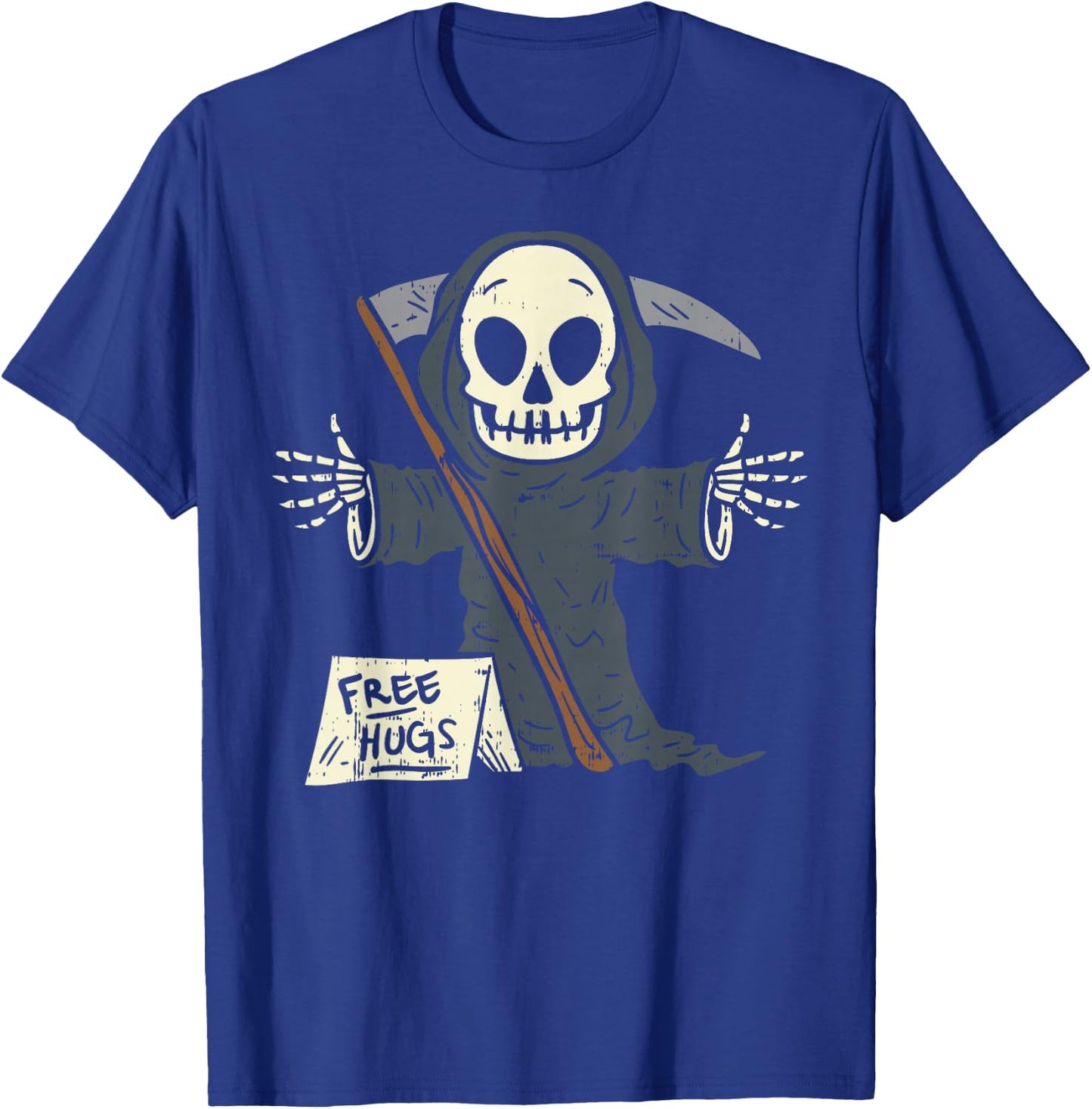 Free Hugs Grim Reaper Funny Pun Scary Halloween Costume Boys T-Shirt - T-Shirt | Royal