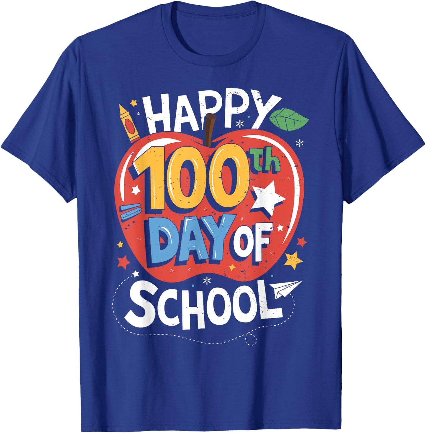 Happy 100th Day Of School Teachers Kids Girls Boys 100th Day T-Shirt - T-Shirt | Royal