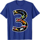 3rd Birthday Boys Cars Vehicles 3 Years Birthday T-Shirt - T-Shirt | Royal