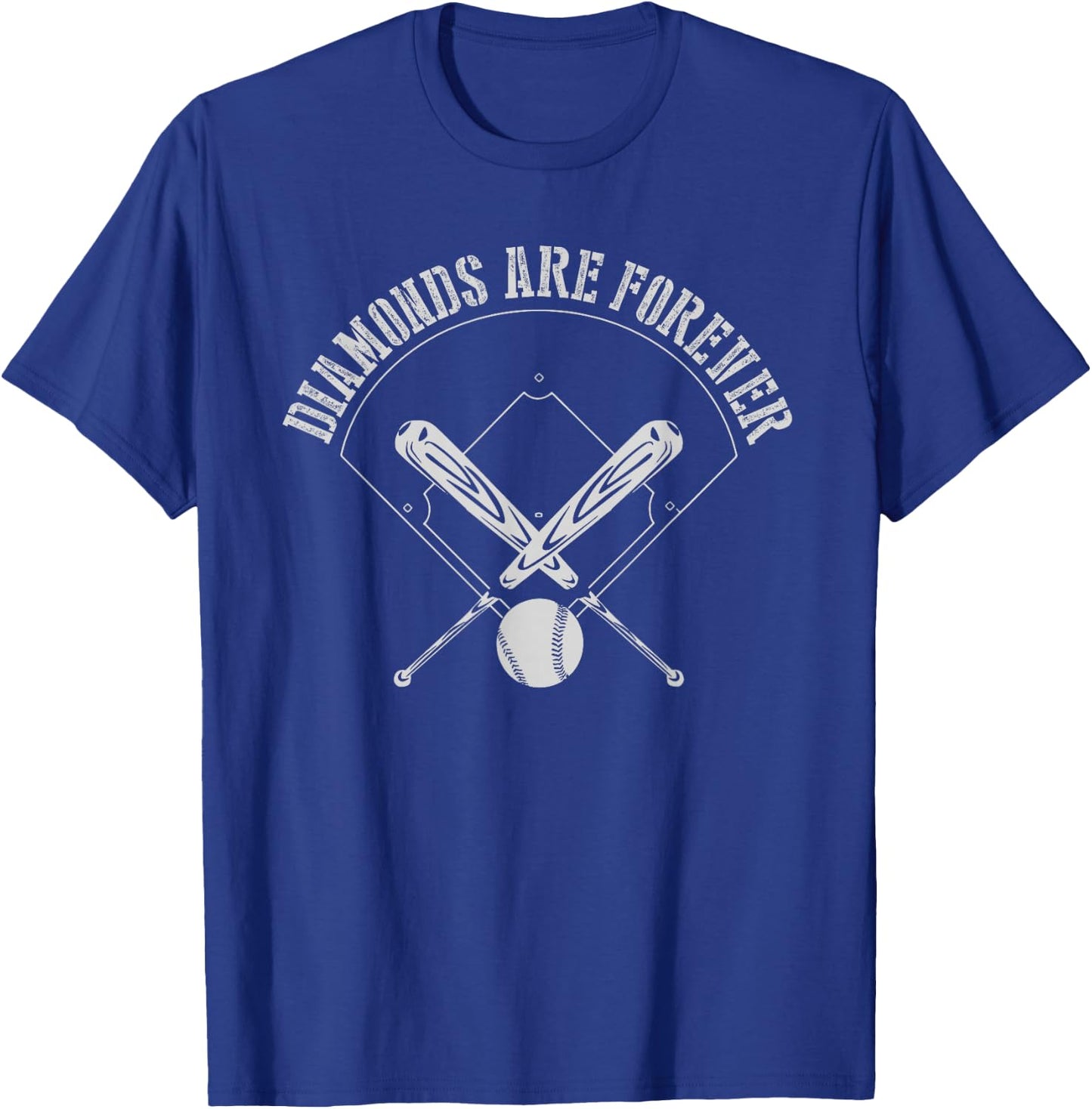 Baseball Softball Diamonds are forever T-Shirt - T-Shirt | Royal