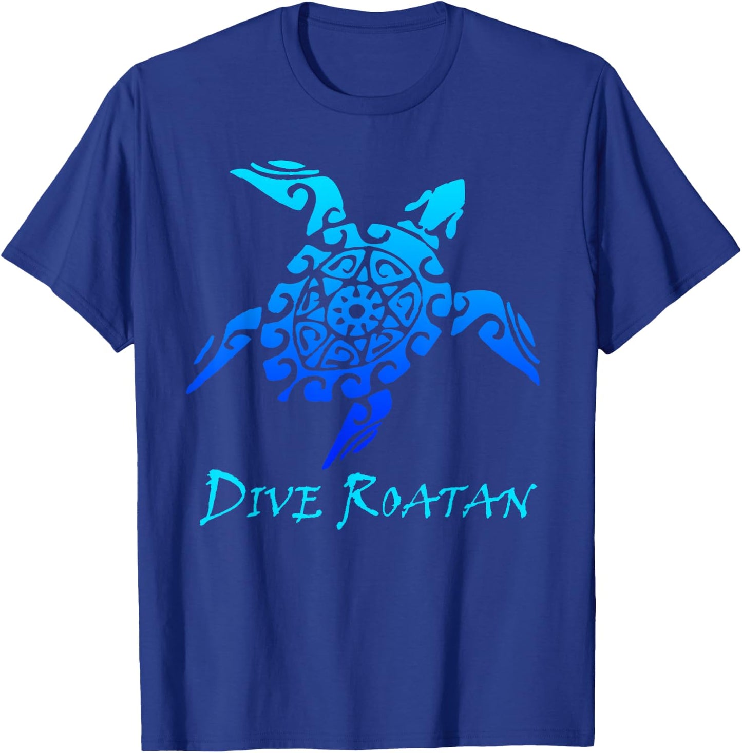 Dive Roatan, Honduras Vintage Tribal Turtle Vacation T-Shirt - T-Shirt | Royal