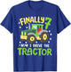 Kids Finally 7 Years Old Drive Tractor 7th Birthday Boys T-Shirt - T-Shirt | Royal