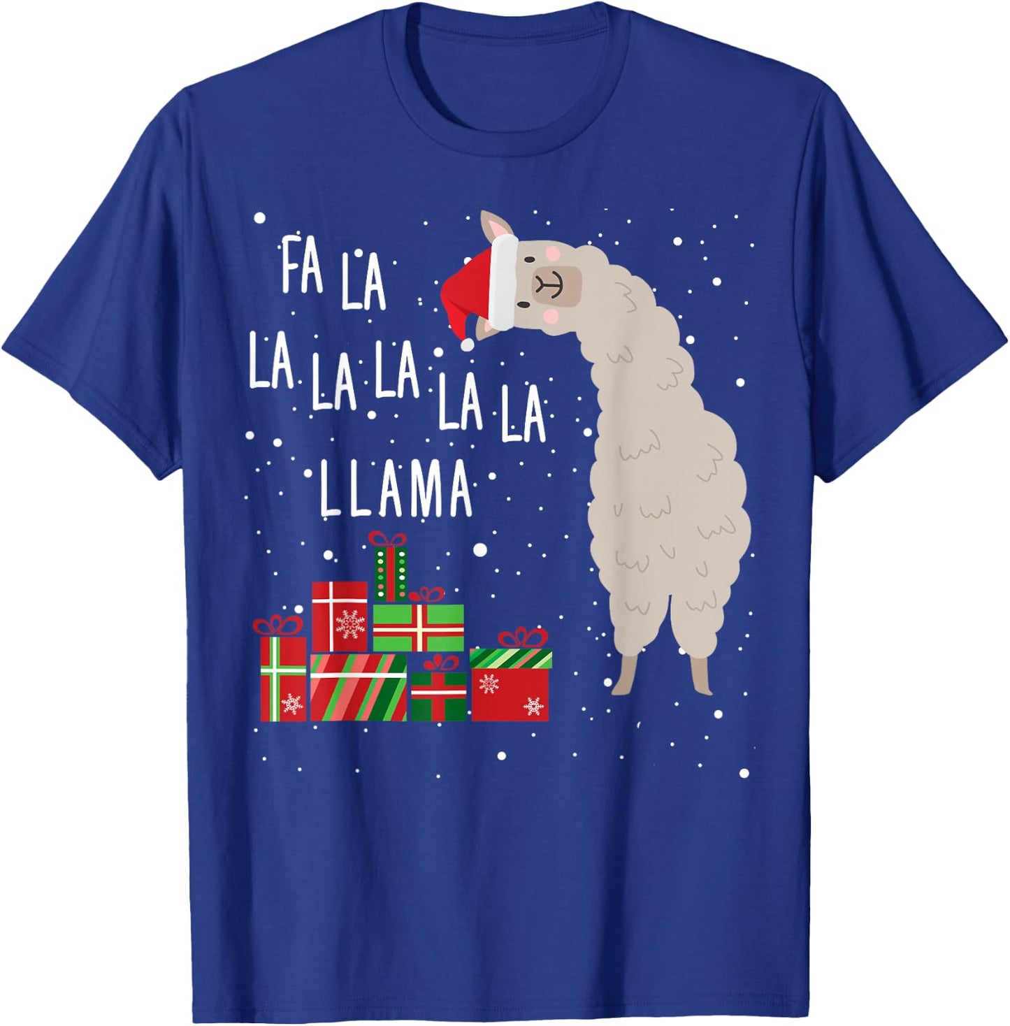 Fa La La Llama Funny Llama Christmas T-Shirt - T-Shirt | Royal