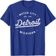 Classic Retro Vintage Detroit Michigan Motor City T-Shirt - T-Shirt | Royal