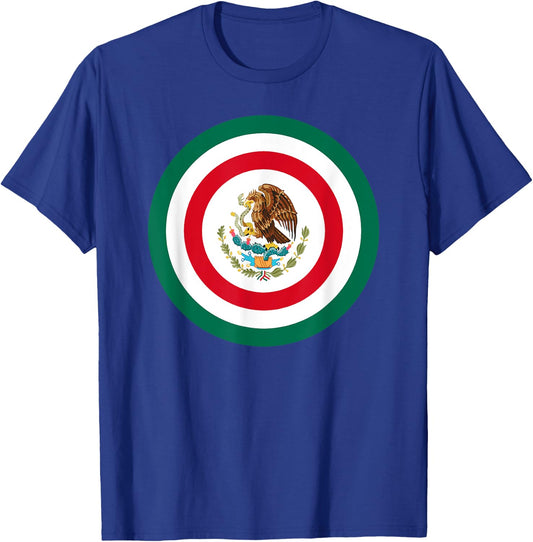 Captain Mexico Shirt Mexican Flag Superhero Shield T-Shirt - T-Shirt | Royal