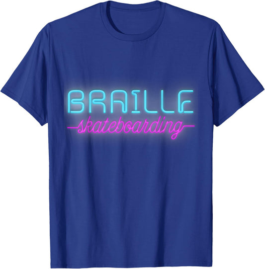 Braille Skateboarding NEON SIGN Shirt T-Shirt - T-Shirt | Royal