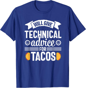 Computer Tech Advice Tacos Funny Programmer T-Shirt - T-Shirt | Royal