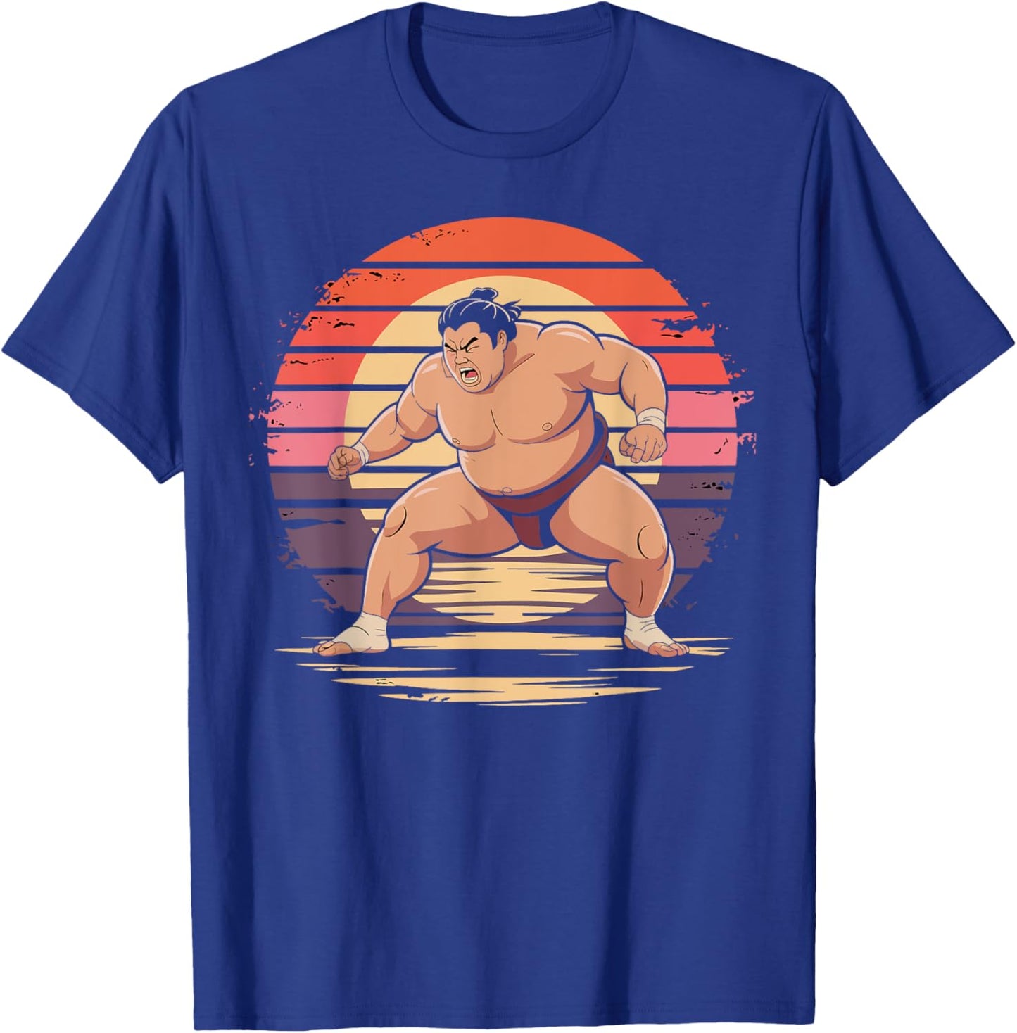 Retro Sumo Wrestling Vintage Japanese Sport Gifts T-Shirt - T-Shirt | Royal