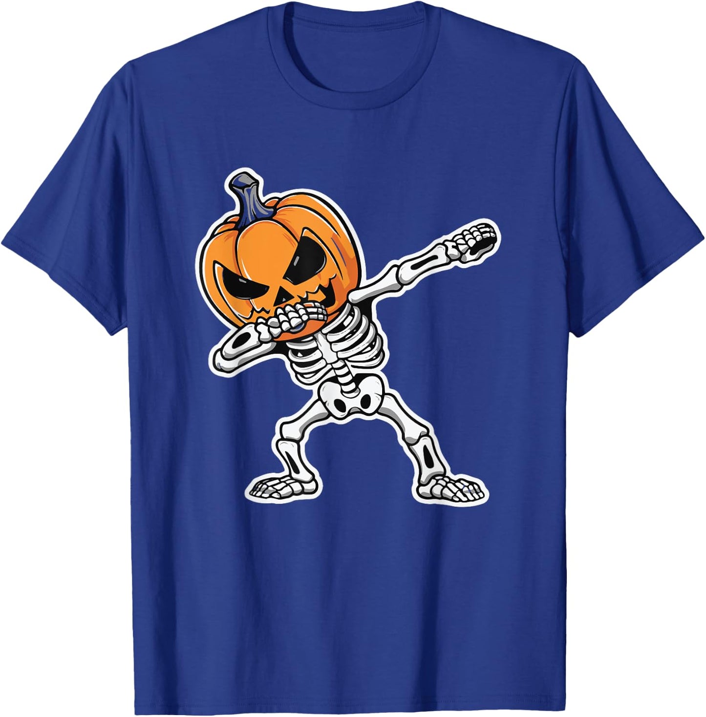 Dabbing Skeleton Jack O Lantern Pumpkin Halloween T-Shirt - T-Shirt | Royal