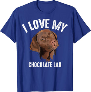 Cool I Love My Chocolate Lab | Funny Brown Labrador Pet Gift T-Shirt - T-Shirt | Royal