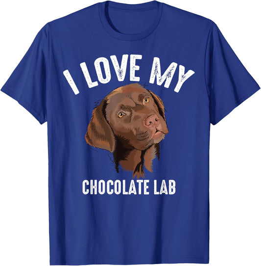 Cool I Love My Chocolate Lab | Funny Brown Labrador Pet Gift T-Shirt - T-Shirt | Royal