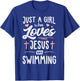 Just A Girl Who Loves Jesus And Swimming Gift Women T-Shirt - T-Shirt | Royal