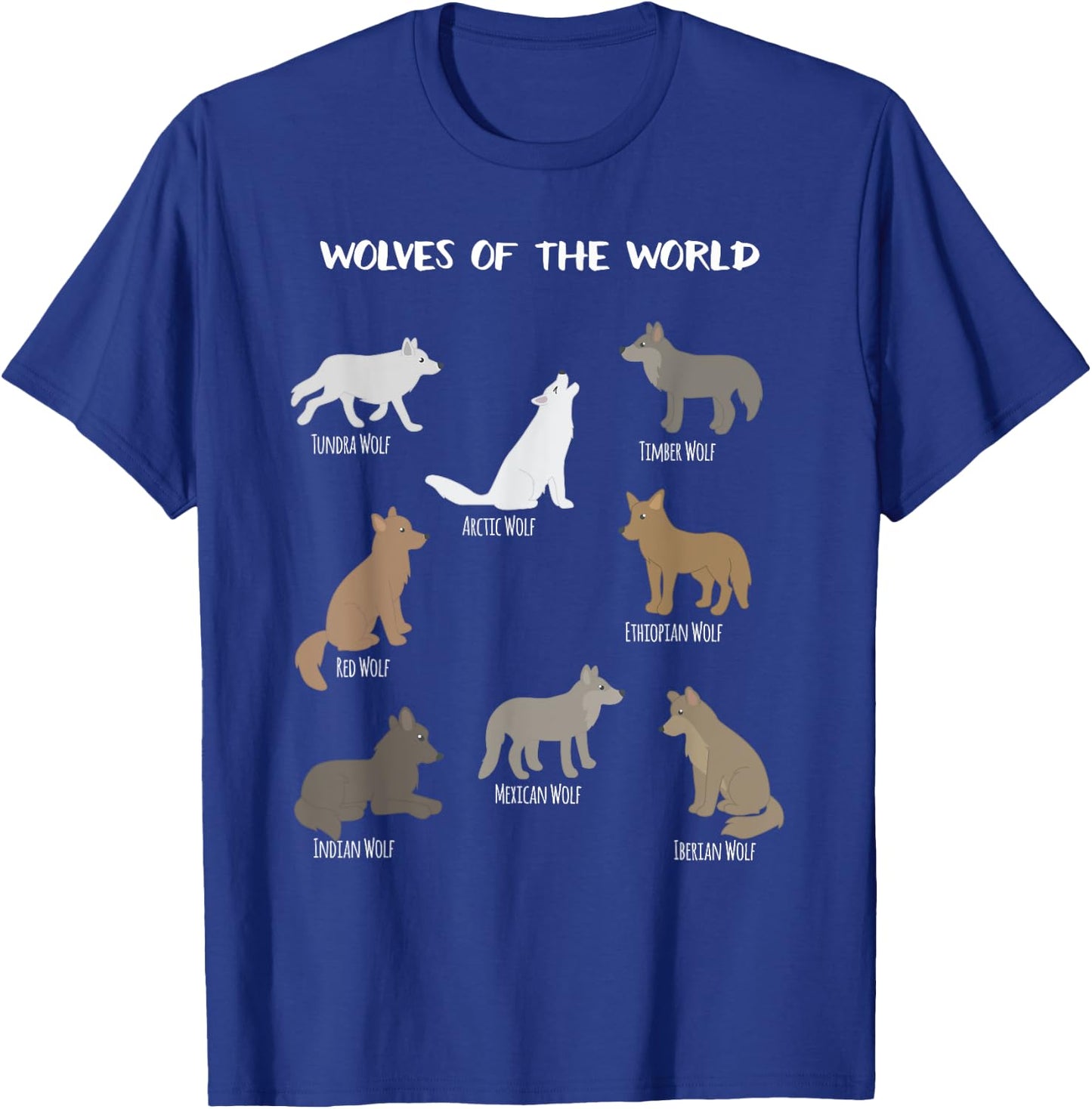 Wolves Of The World Educational Wolf Gift T-Shirt - T-Shirt | Royal