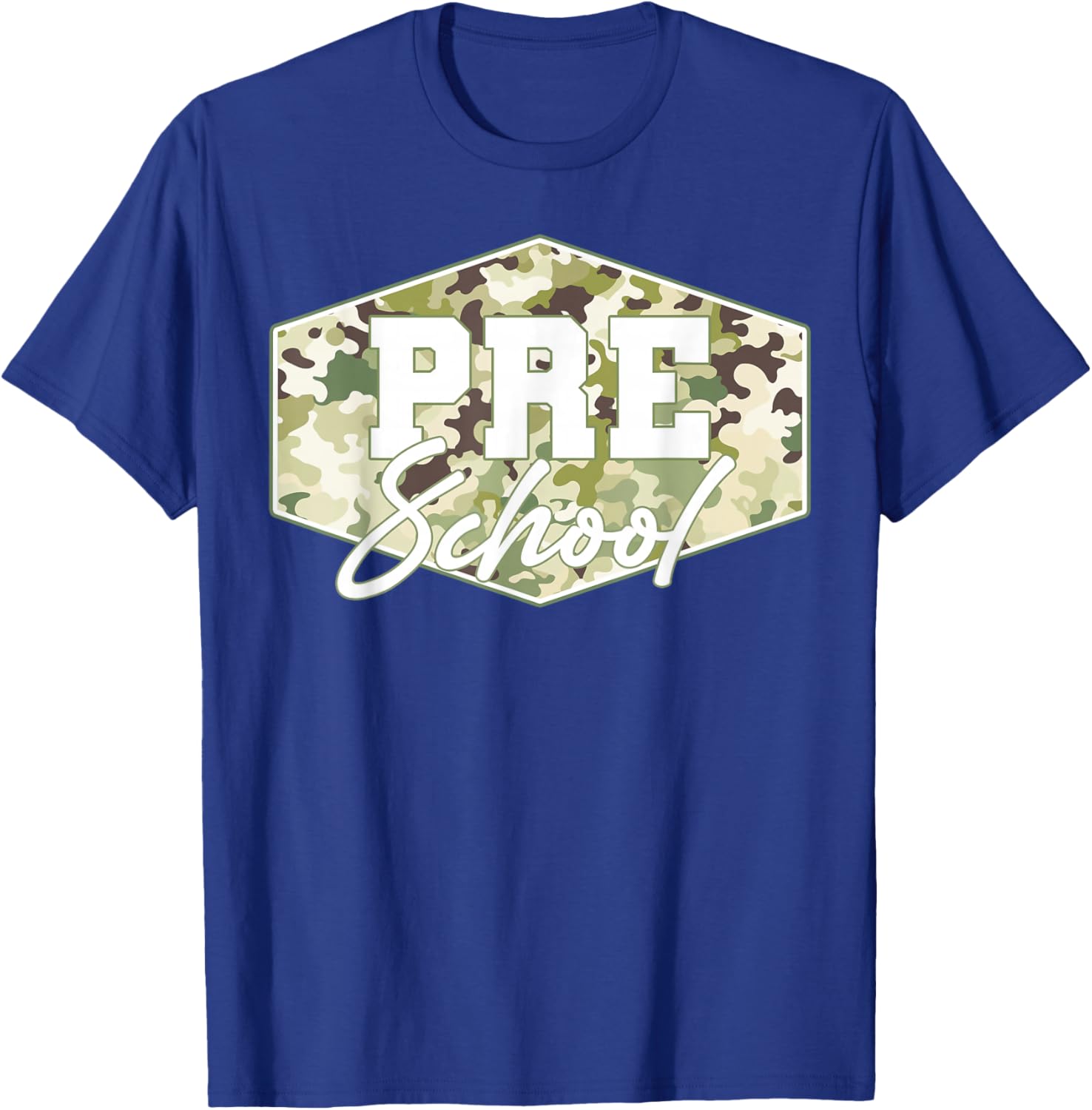 Back to School Preschool Camo School Teacher Boy Girl T-Shirt - T-Shirt | Royal