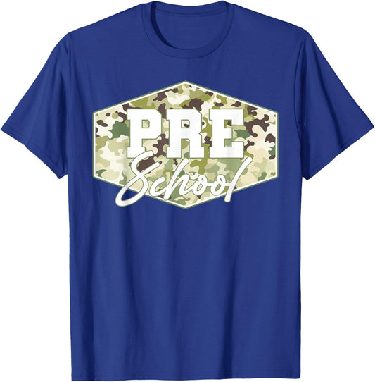 Back to School Preschool Camo School Teacher Boy Girl T-Shirt - T-Shirt | Royal