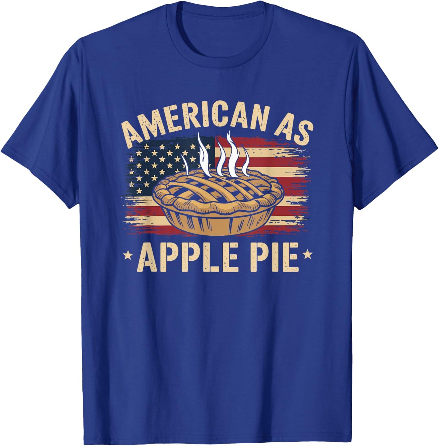 Cake Baking American As Apple Pie USA Flag T-Shirt - T-Shirt | Royal