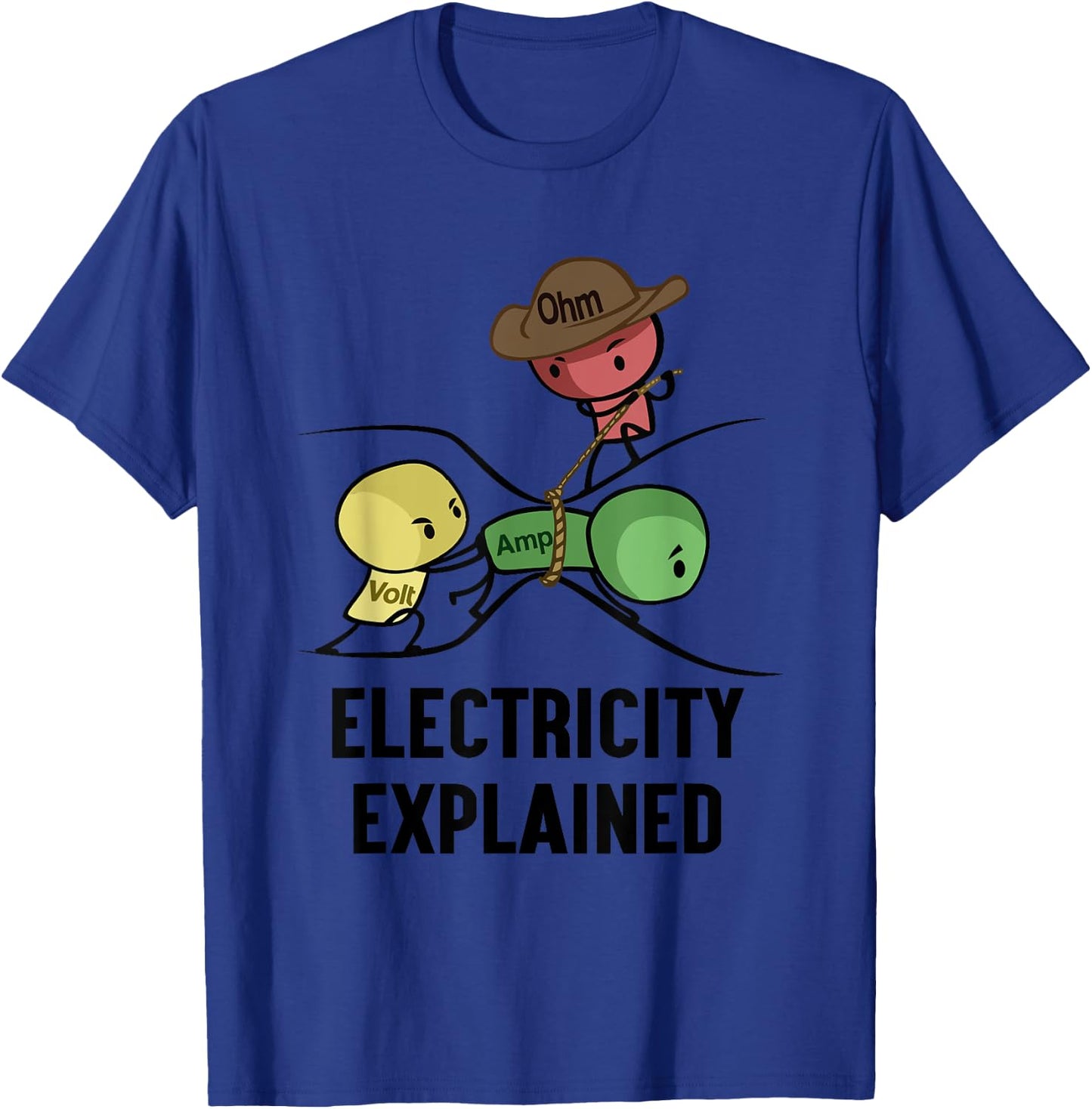 Electricity Explained Physics Nerd Gift I Teacher School T-Shirt - T-Shirt | Royal