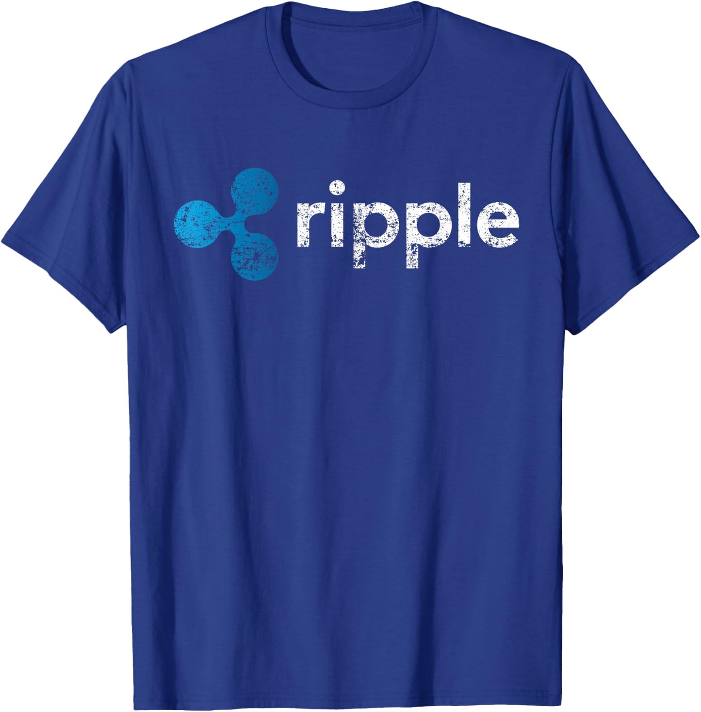 Ripple To-The-Moon! Rocket Graphic XRP Crypto -Adults Black Small Modern Short Sleeve Cotton Blend T-Shirt - T-Shirt | Royal