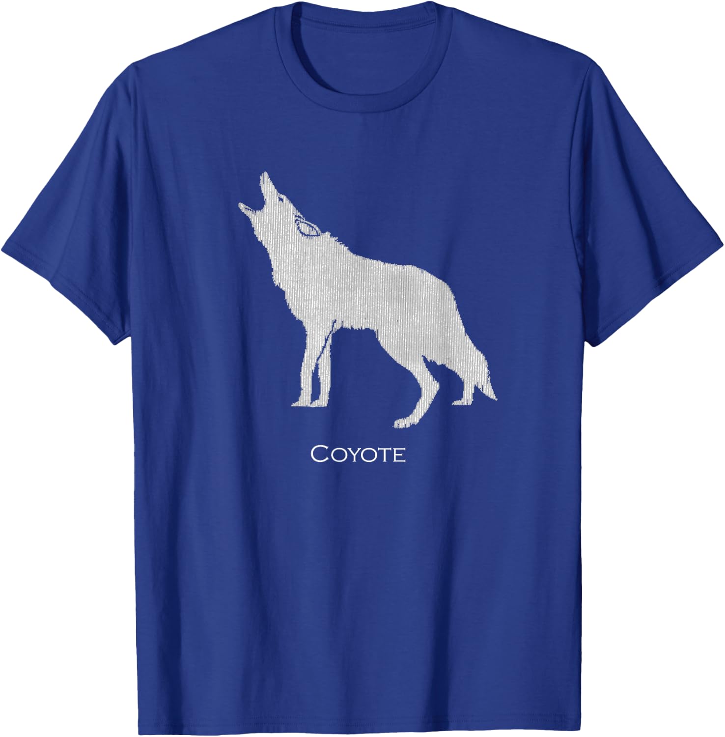 Howling Coyote Drawing Silhouette Style T-Shirt - T-Shirt | Royal