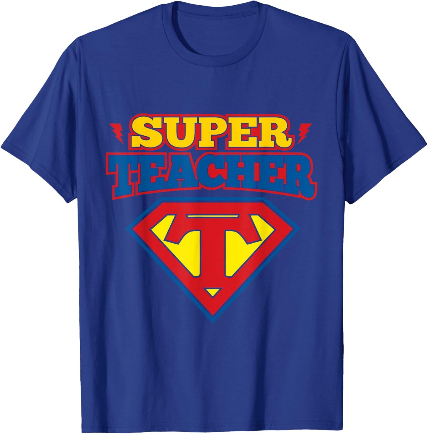Superteacher Superhero Funny Teacher Gift Men Women Girls Kids T-Shirt - T-Shirt | Royal
