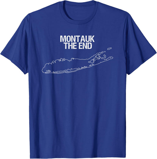 Montauk THE END Shirt, Long Island NY Clothing, Hamptons T-Shirt - T-Shirt | Royal