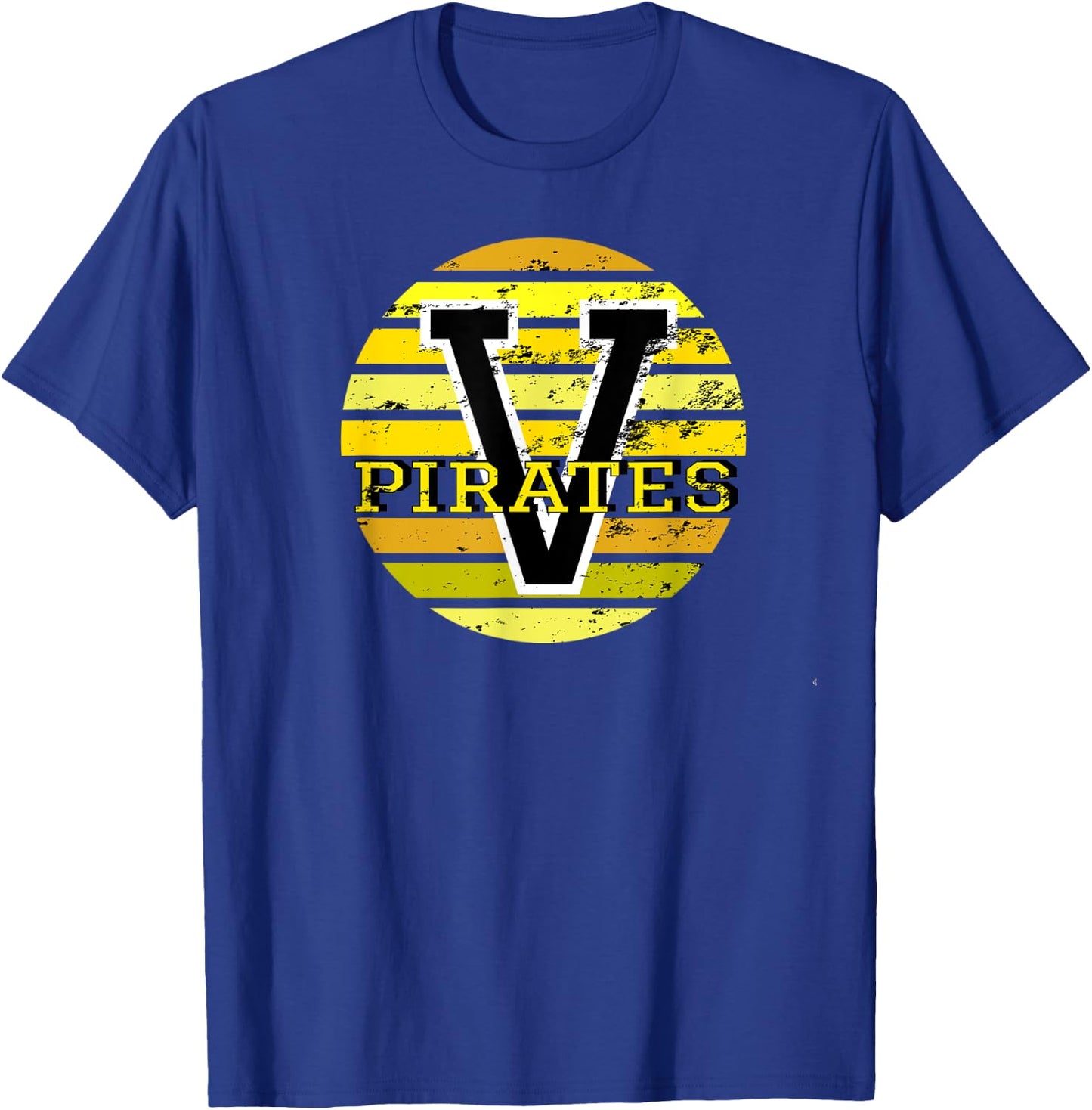 V Vidor Pirates Black & Gold School Mascot Spirit T Shirt T-Shirt - T-Shirt | Royal