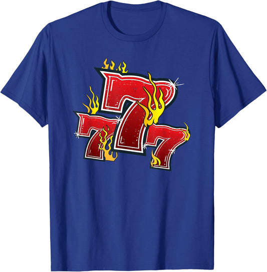 777 Lucky Slot Machine Numbers Jackpot T-Shirt - T-Shirt | Royal