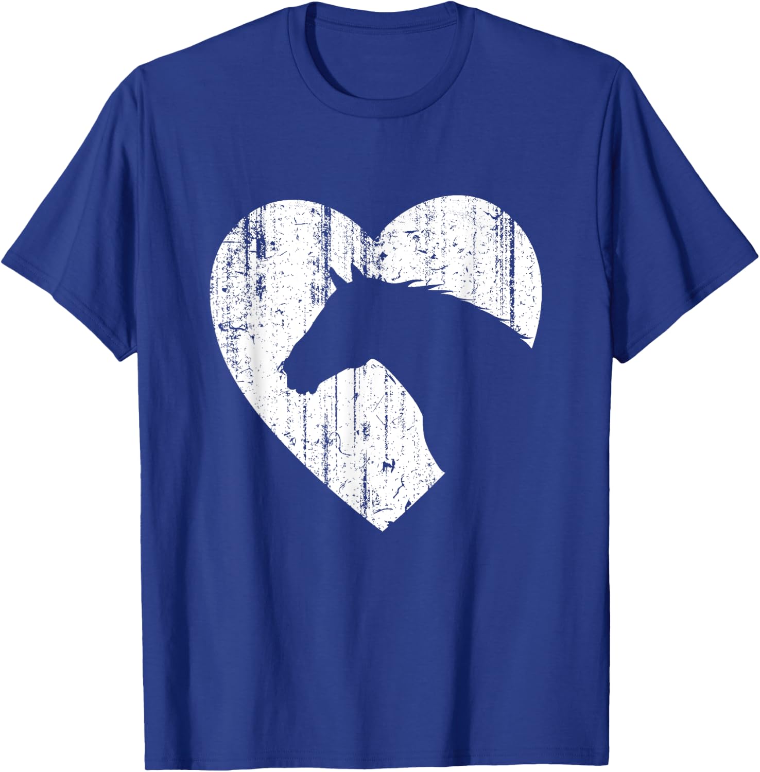 Horse Heart Silhouette For Cowgirl Equestrian Graphic Print T-Shirt - T-Shirt | Royal