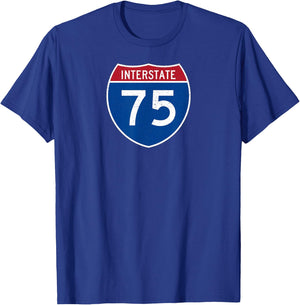 I-75 Interstate Road Trip 75th Birthday Vintage T-Shirt - T-Shirt | Royal