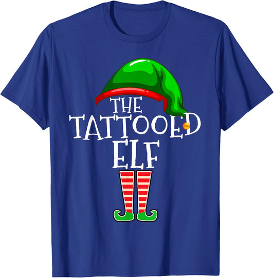 Tattooed Elf Family Matching Group Christmas Tattoo T-Shirt - T-Shirt | Royal