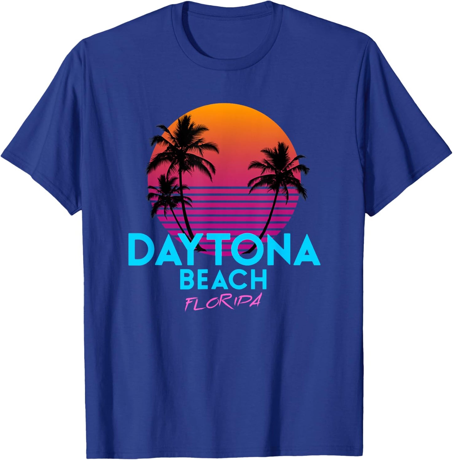 Daytona Beach Florida Retro 80s T-Shirt - T-Shirt | Royal